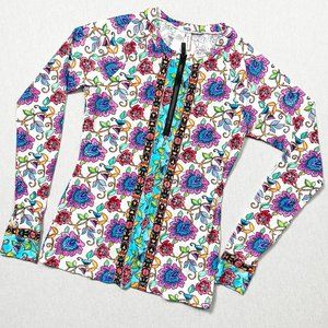 Nanette Lenore Rosarito Zip-Up Rashguard Swim XS
